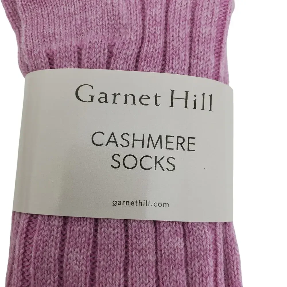 Soft Ribbed 82% Cashmere Ankle Socks Sz 9-11 Warm‎ Cozy Garnet Hill Pink Parfait